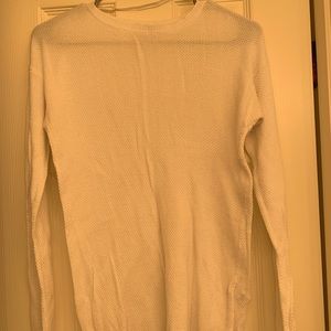 white knitted sweater